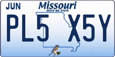 MO license plate PL5X5Y