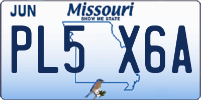 MO license plate PL5X6A