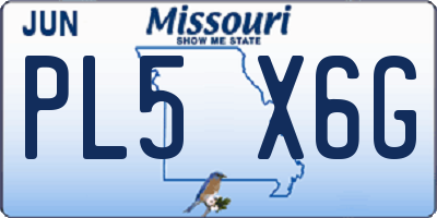 MO license plate PL5X6G
