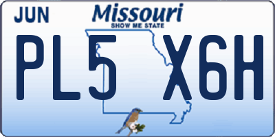 MO license plate PL5X6H