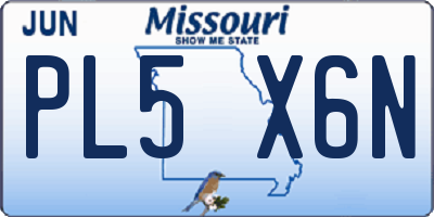 MO license plate PL5X6N