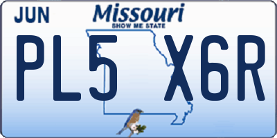 MO license plate PL5X6R