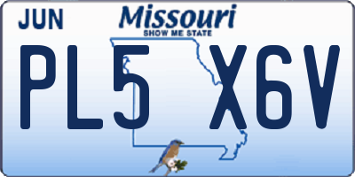 MO license plate PL5X6V