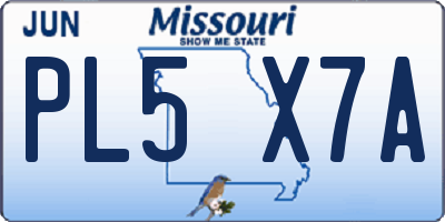 MO license plate PL5X7A