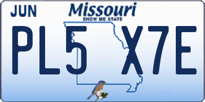 MO license plate PL5X7E
