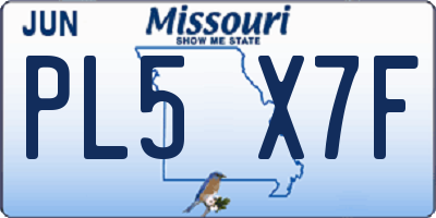 MO license plate PL5X7F