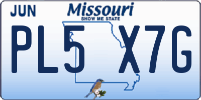 MO license plate PL5X7G