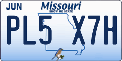 MO license plate PL5X7H
