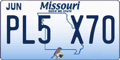 MO license plate PL5X7O