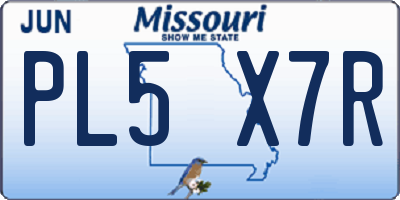 MO license plate PL5X7R