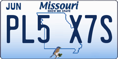 MO license plate PL5X7S