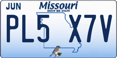 MO license plate PL5X7V