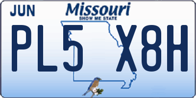 MO license plate PL5X8H