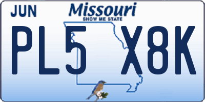 MO license plate PL5X8K