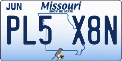 MO license plate PL5X8N
