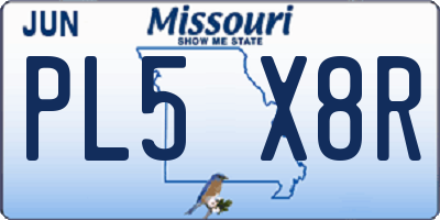 MO license plate PL5X8R