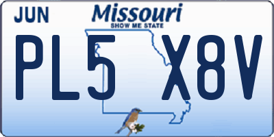 MO license plate PL5X8V