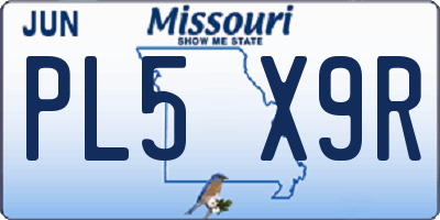 MO license plate PL5X9R