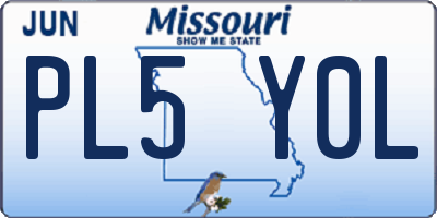 MO license plate PL5Y0L