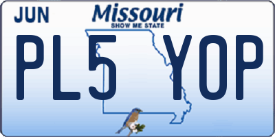 MO license plate PL5Y0P