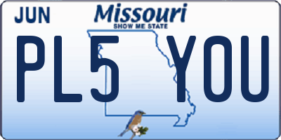 MO license plate PL5Y0U