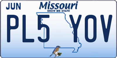 MO license plate PL5Y0V