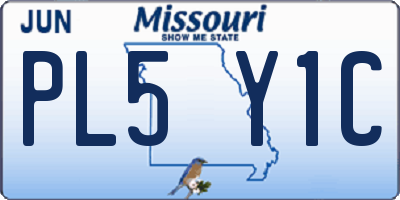 MO license plate PL5Y1C