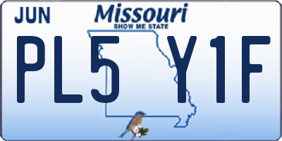 MO license plate PL5Y1F