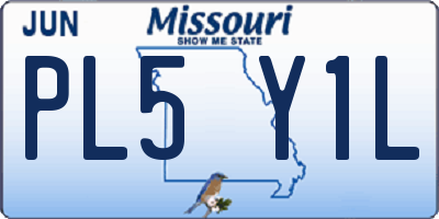 MO license plate PL5Y1L