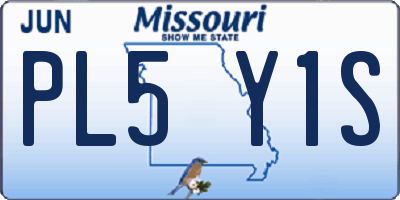 MO license plate PL5Y1S