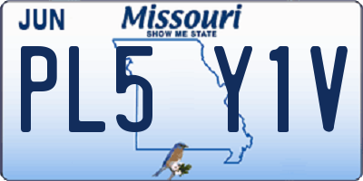 MO license plate PL5Y1V