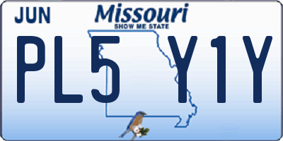MO license plate PL5Y1Y