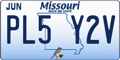 MO license plate PL5Y2V