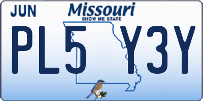 MO license plate PL5Y3Y