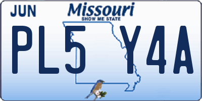 MO license plate PL5Y4A
