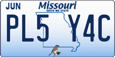 MO license plate PL5Y4C
