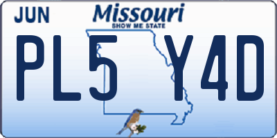 MO license plate PL5Y4D