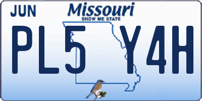 MO license plate PL5Y4H