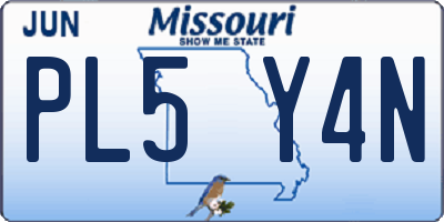 MO license plate PL5Y4N