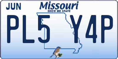 MO license plate PL5Y4P