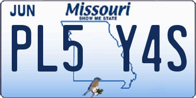MO license plate PL5Y4S
