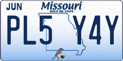 MO license plate PL5Y4Y