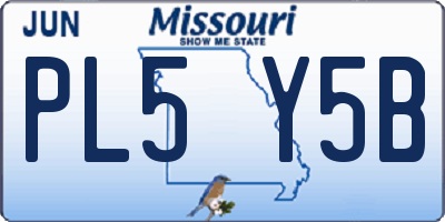 MO license plate PL5Y5B