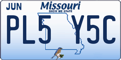 MO license plate PL5Y5C