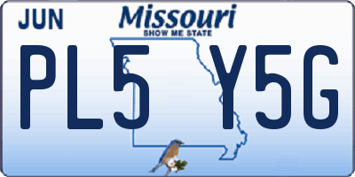 MO license plate PL5Y5G
