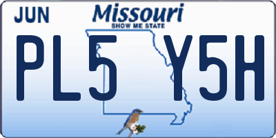 MO license plate PL5Y5H
