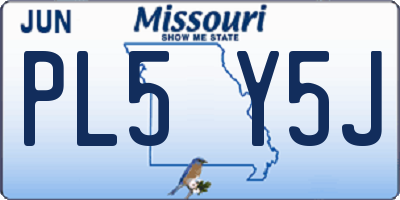 MO license plate PL5Y5J
