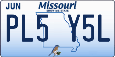 MO license plate PL5Y5L