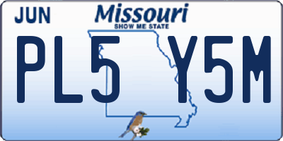 MO license plate PL5Y5M