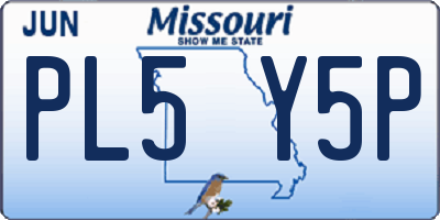 MO license plate PL5Y5P